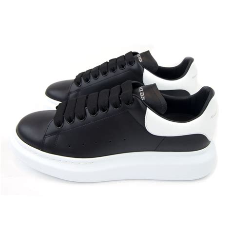 alexander mcqueen sneakers black white|alexander mcqueen high top sneakers.